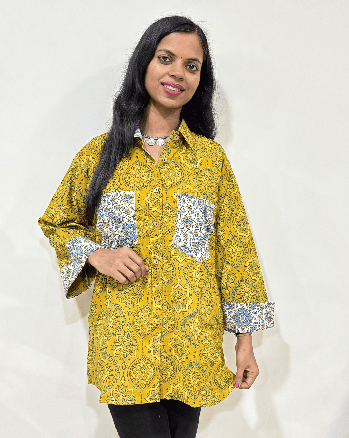 Fanah Handblock Ajrakh Shirt