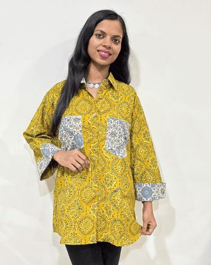 Fanah Handblock Ajrakh Shirt