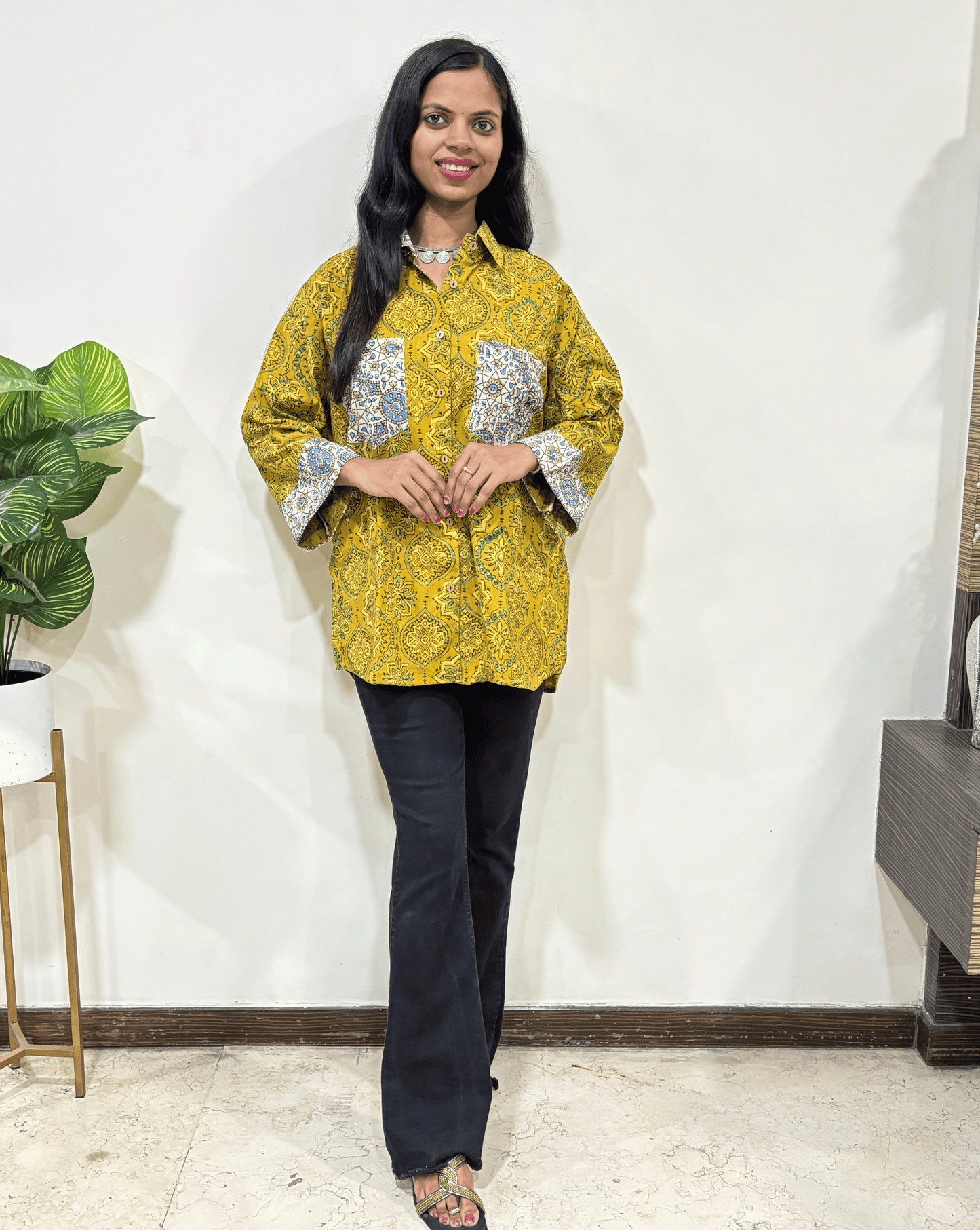 Fanah Handblock Ajrakh Shirt