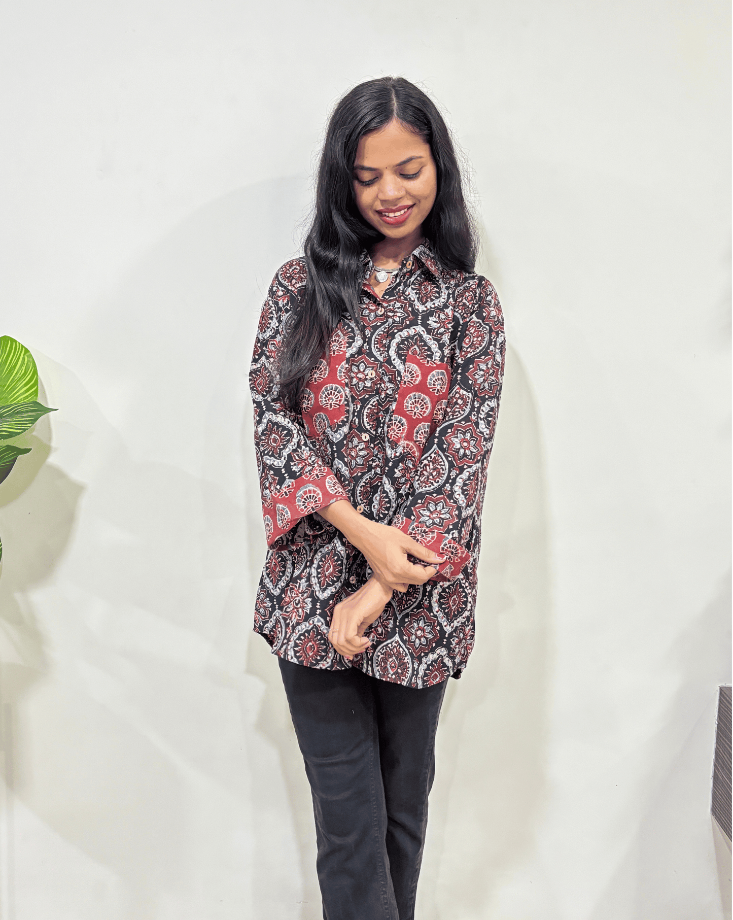 Fanah Handblock Ajrakh Shirt