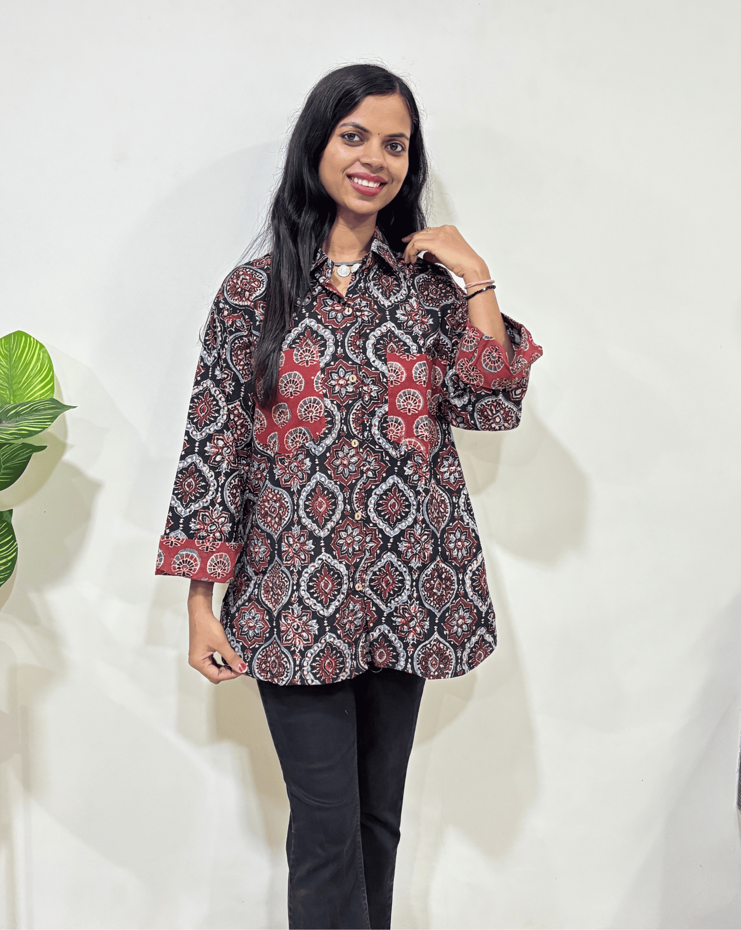Fanah Handblock Ajrakh Shirt