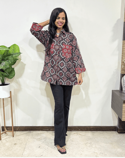 Fanah Handblock Ajrakh Shirt