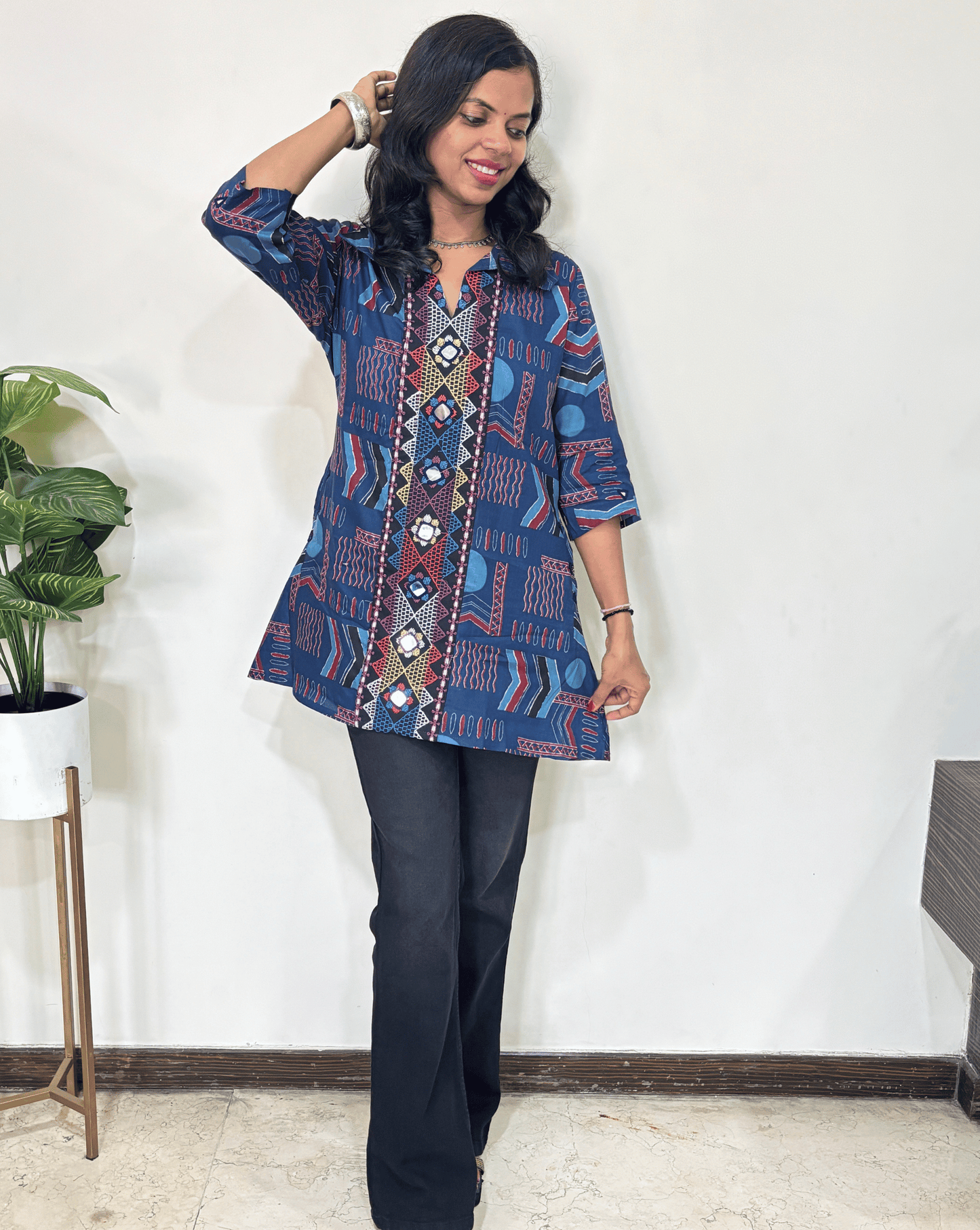Ruhi Ajrakh Short Kurti