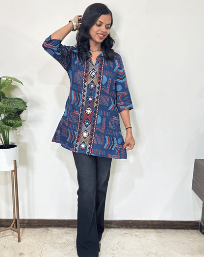Ruhi Ajrakh Short Kurti