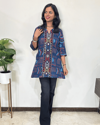 Ruhi Ajrakh Short Kurti