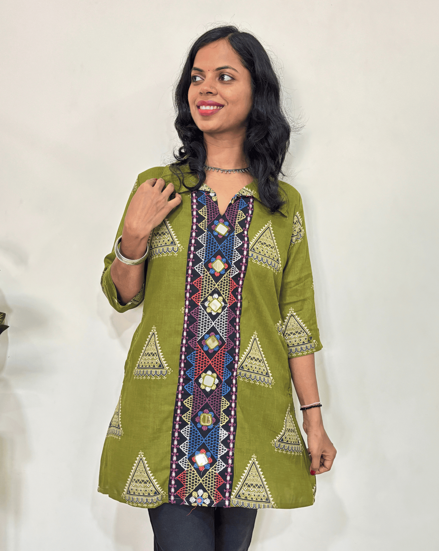 Ruhi Ajrakh Short Kurti