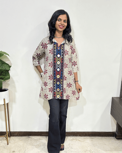 Ruhi Ajrakh Short Kurti