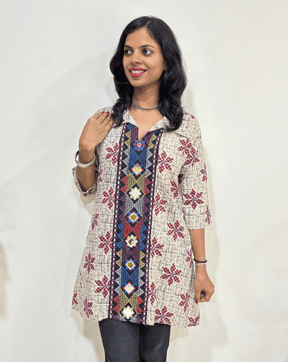 Ruhi Ajrakh Short Kurti