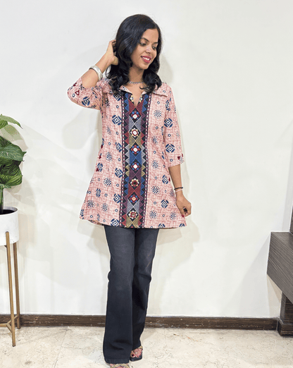 Ruhi Ajrakh Short Kurti