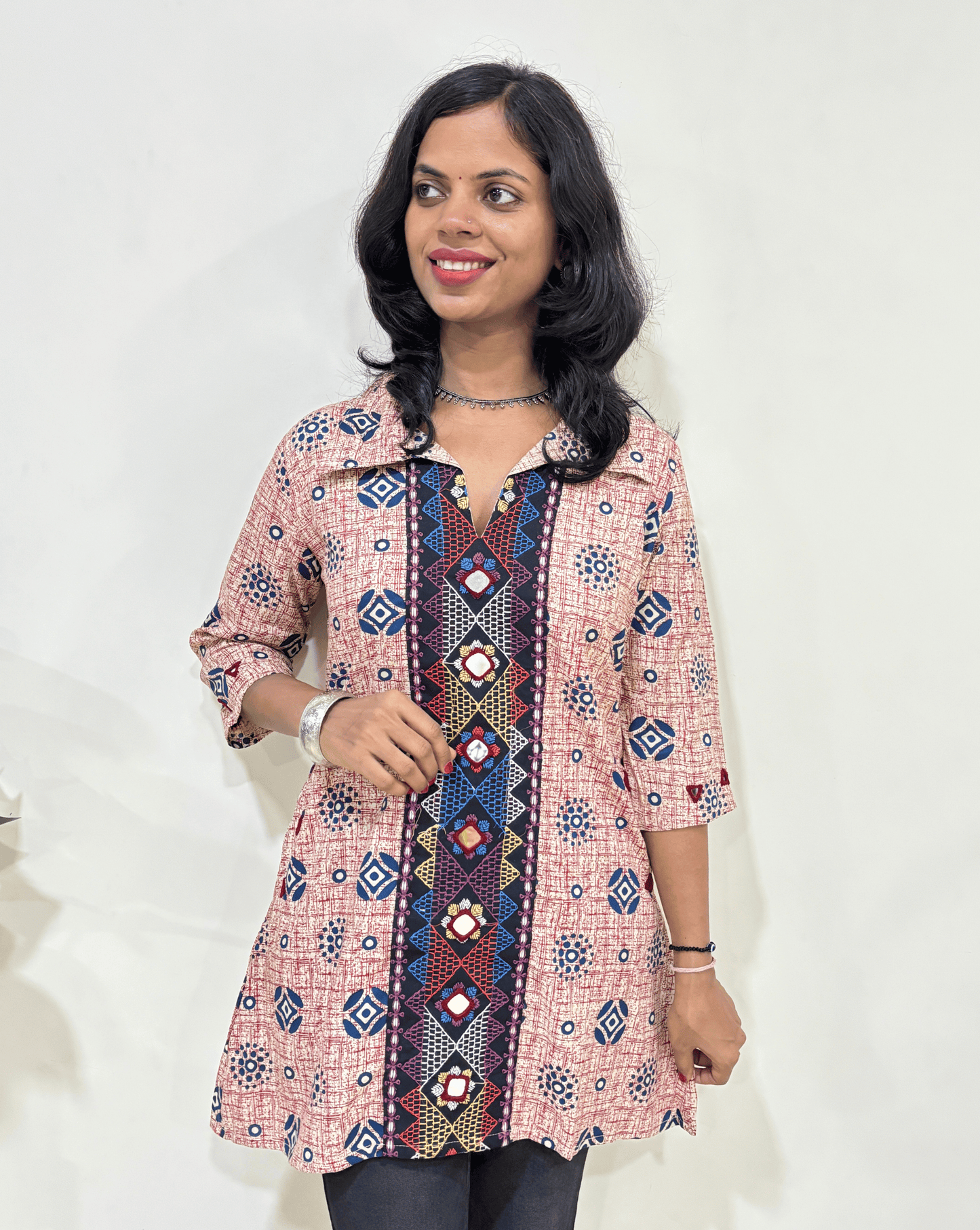 Ruhi Ajrakh Short Kurti