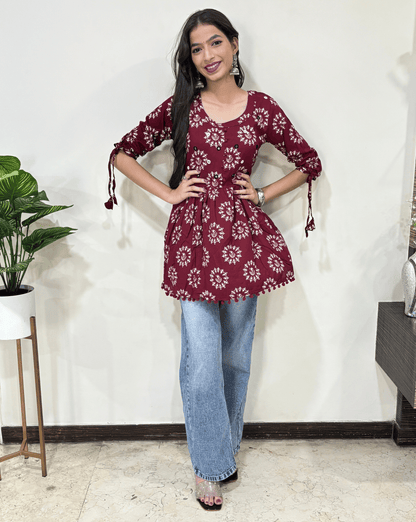 Dhun Round Warli Short Kurti