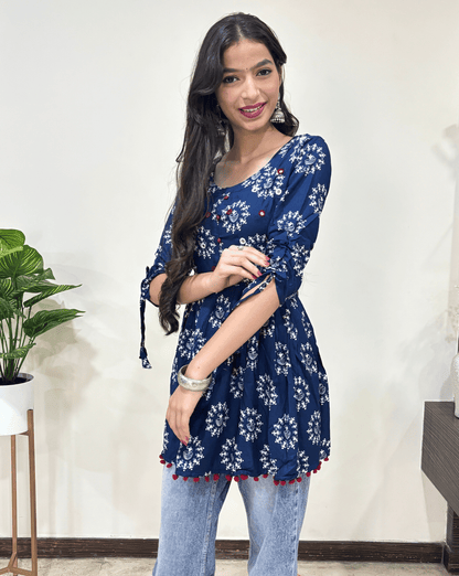 Dhun Round Warli Short Kurti