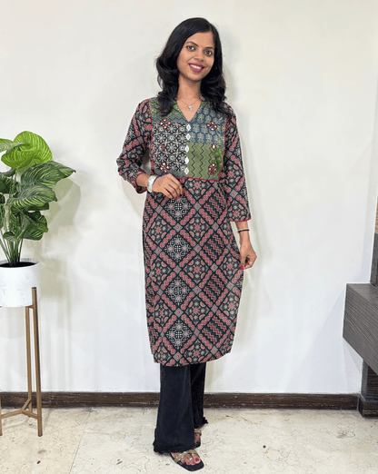 Niya Square Ajrakh Long Kurti