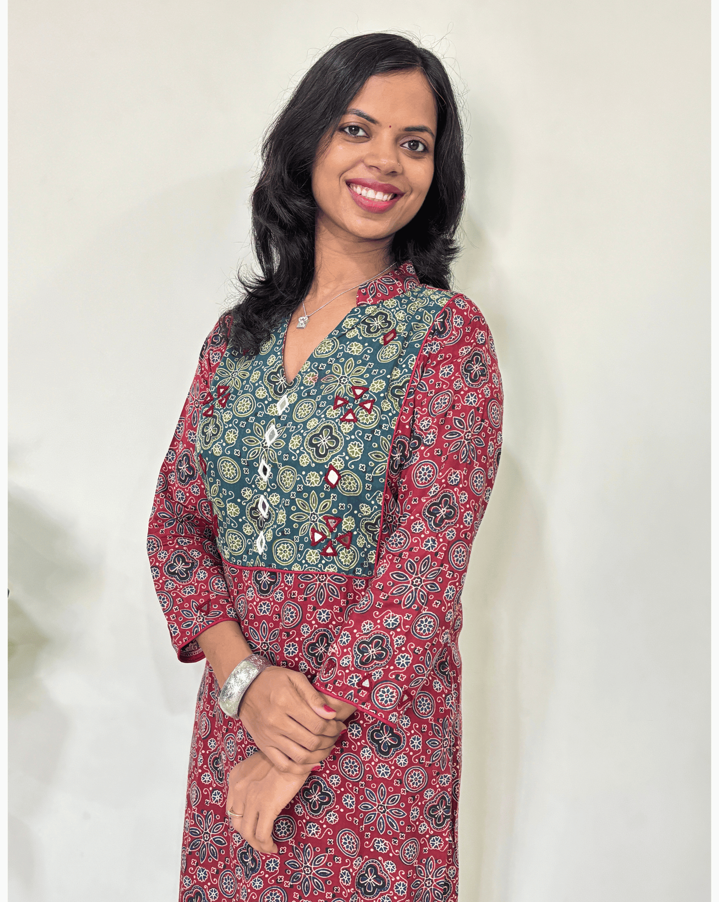 Niya Square Ajrakh Long Kurti