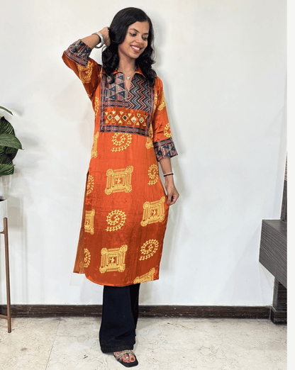 Ira Mashru Silk Long Kurti