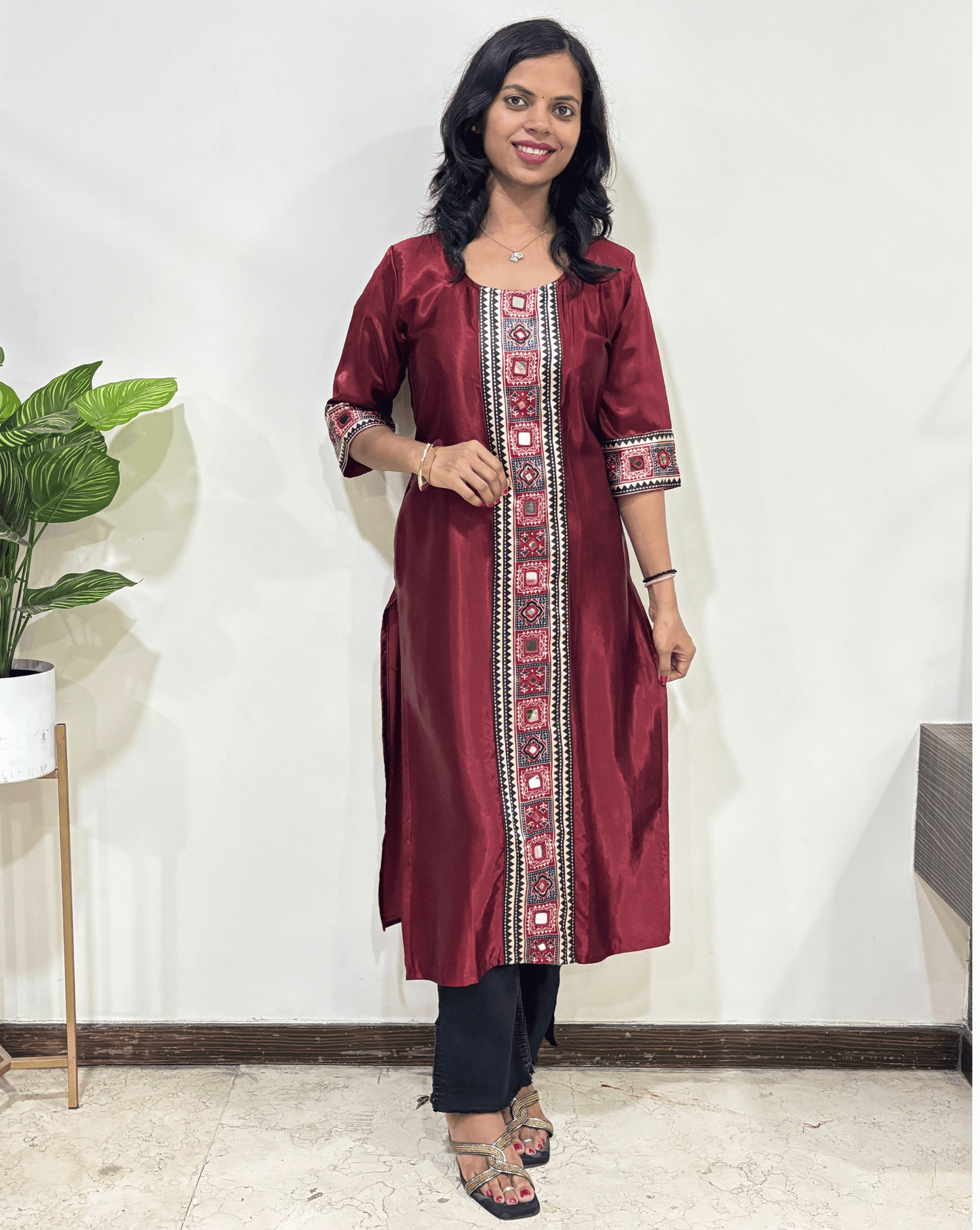 Jannat Mashru Silk Long Kurti