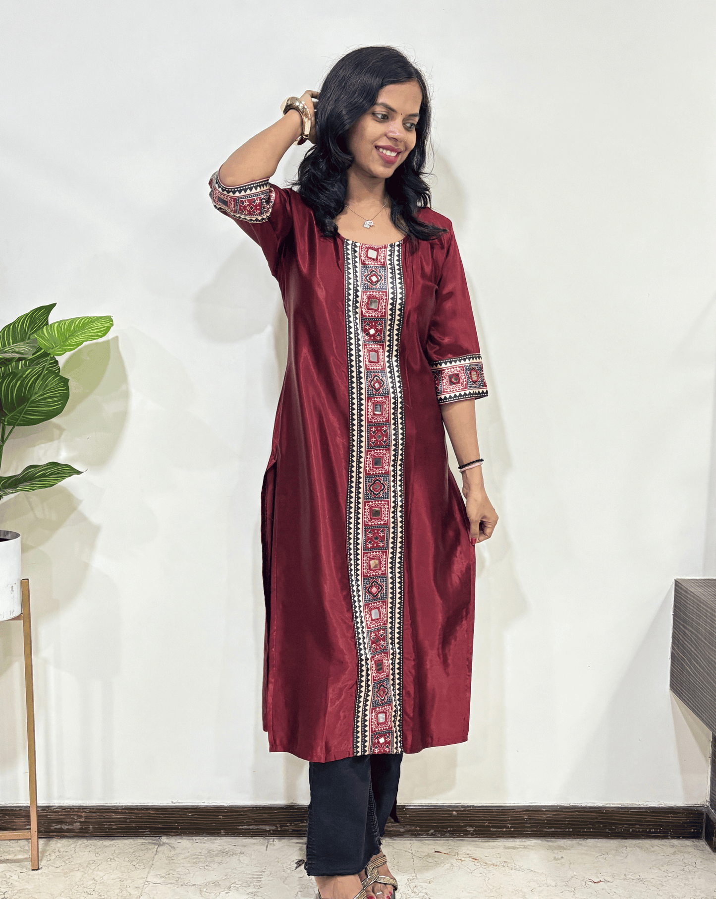 Jannat Mashru Silk Long Kurti