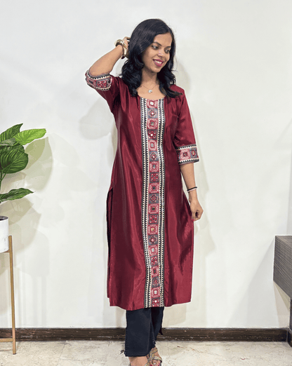 Jannat Mashru Silk Long Kurti