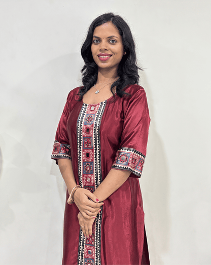 Jannat Mashru Silk Long Kurti