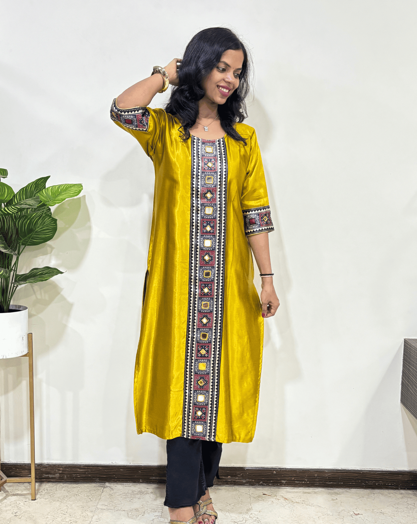 Jannat Mashru Silk Long Kurti