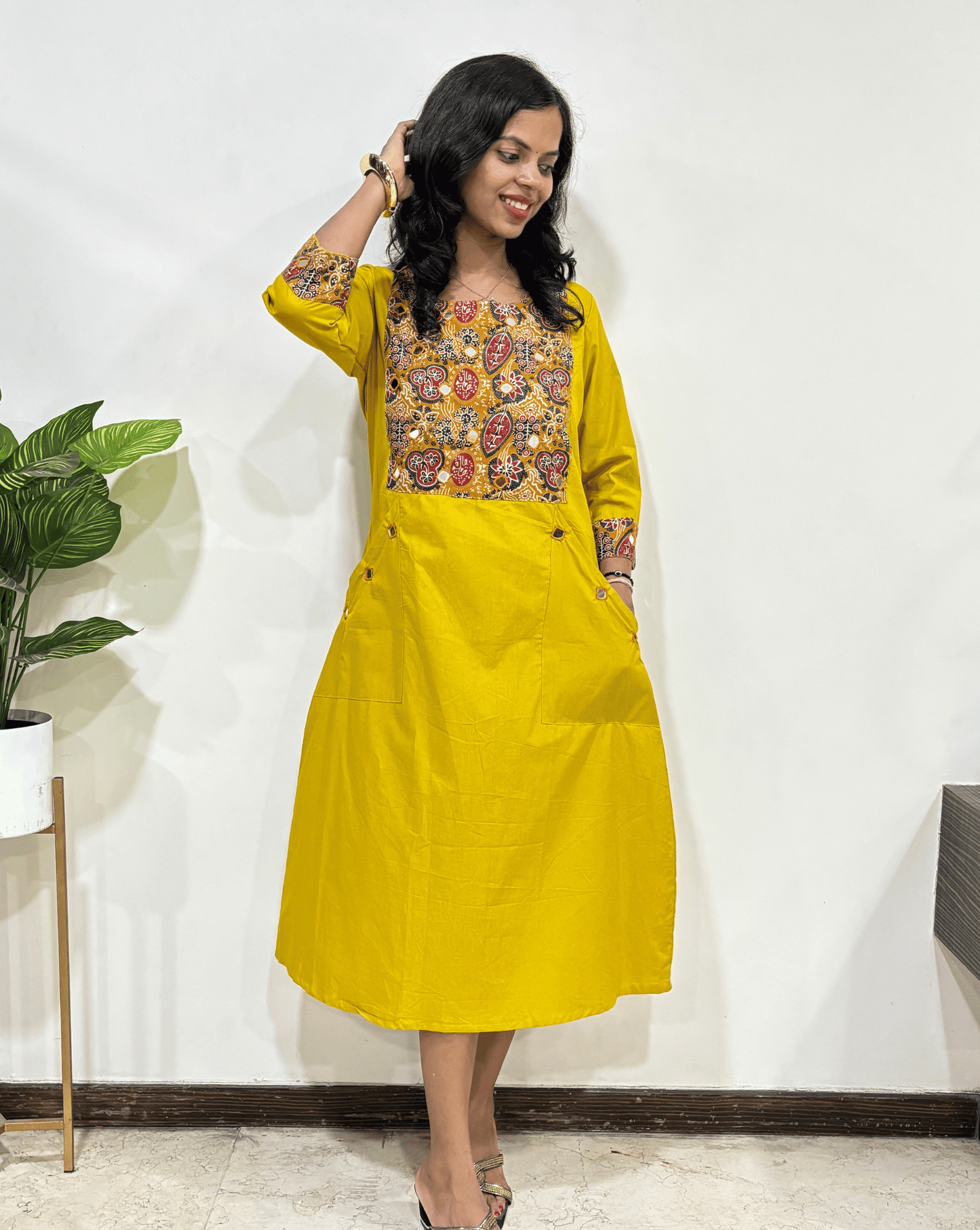 Kangna Ajrakh Long Kurti