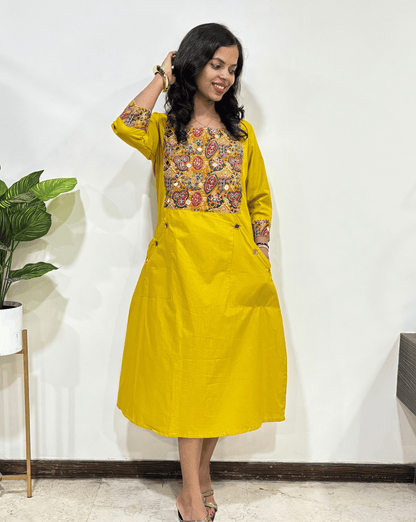 Kangna Ajrakh Long Kurti