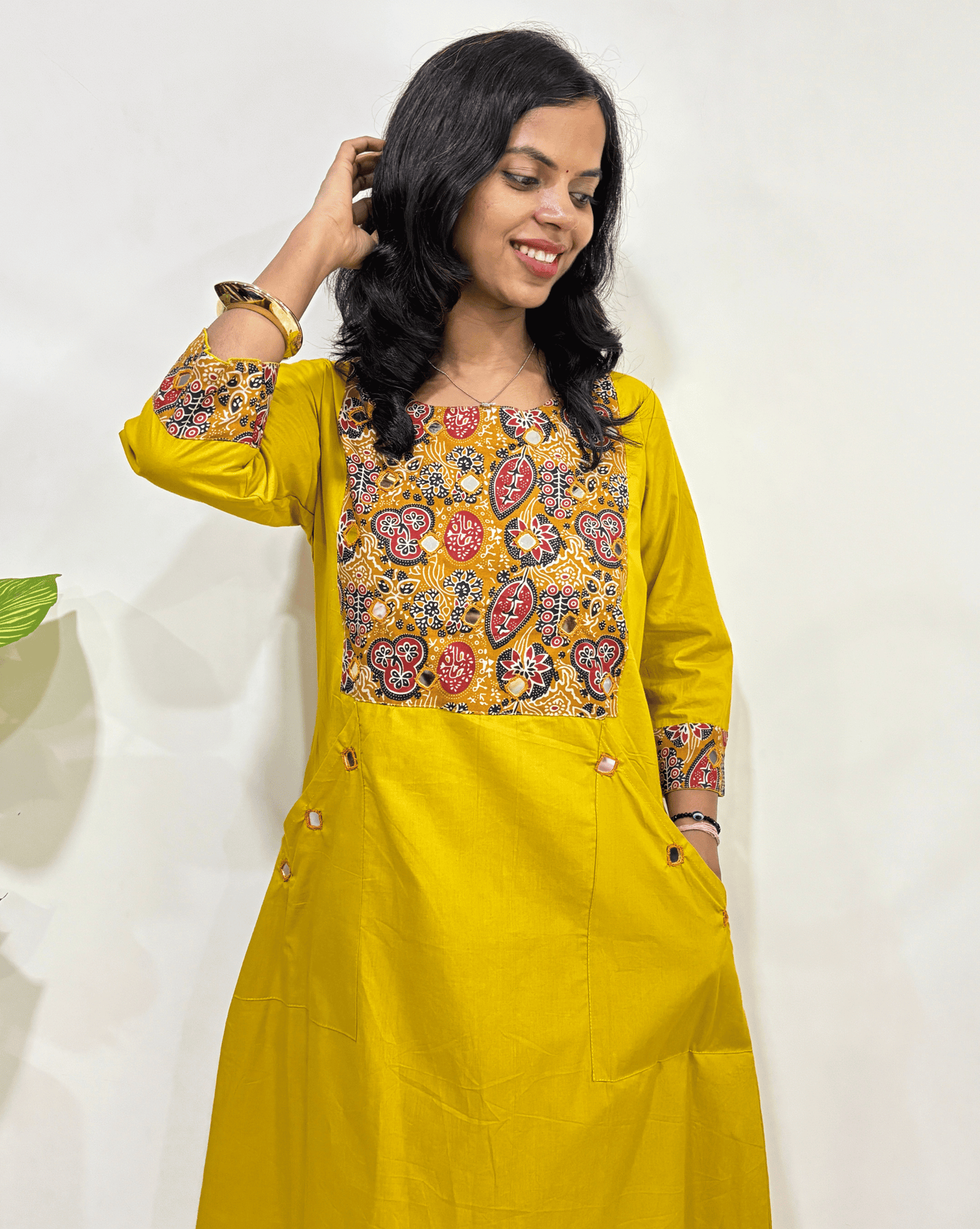 Kangna Ajrakh Long Kurti