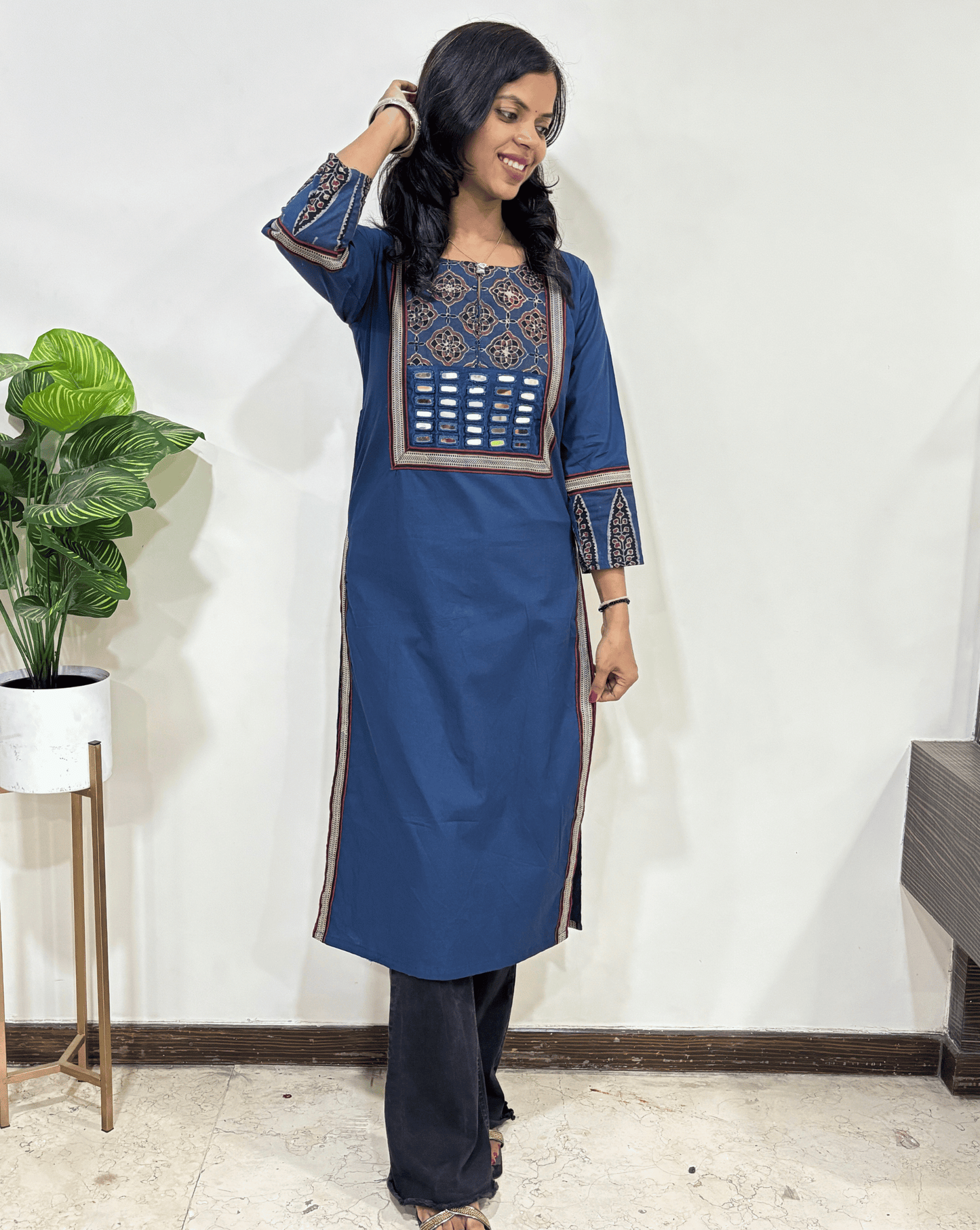 Vidhi Ajrakh Long Kurti