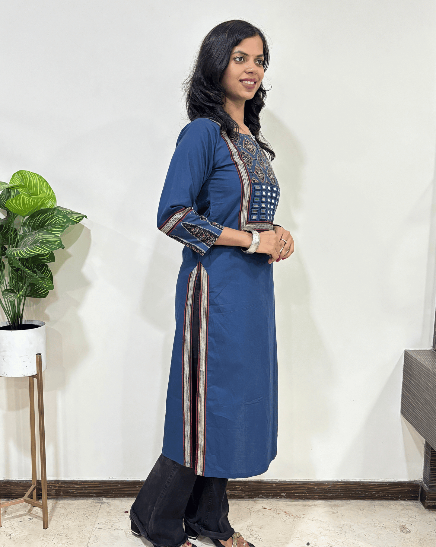 Vidhi Ajrakh Long Kurti