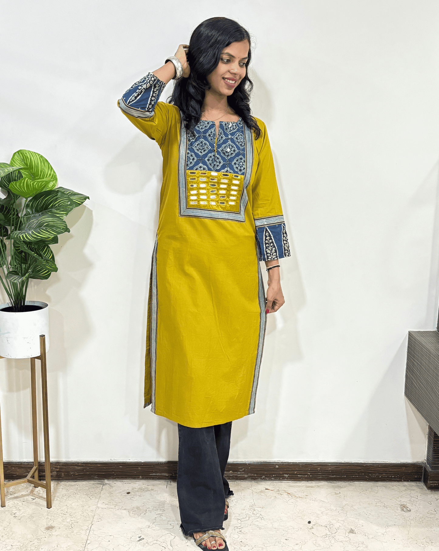 Vidhi Ajrakh Long Kurti