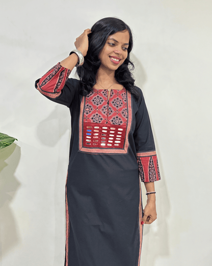Vidhi Ajrakh Long Kurti