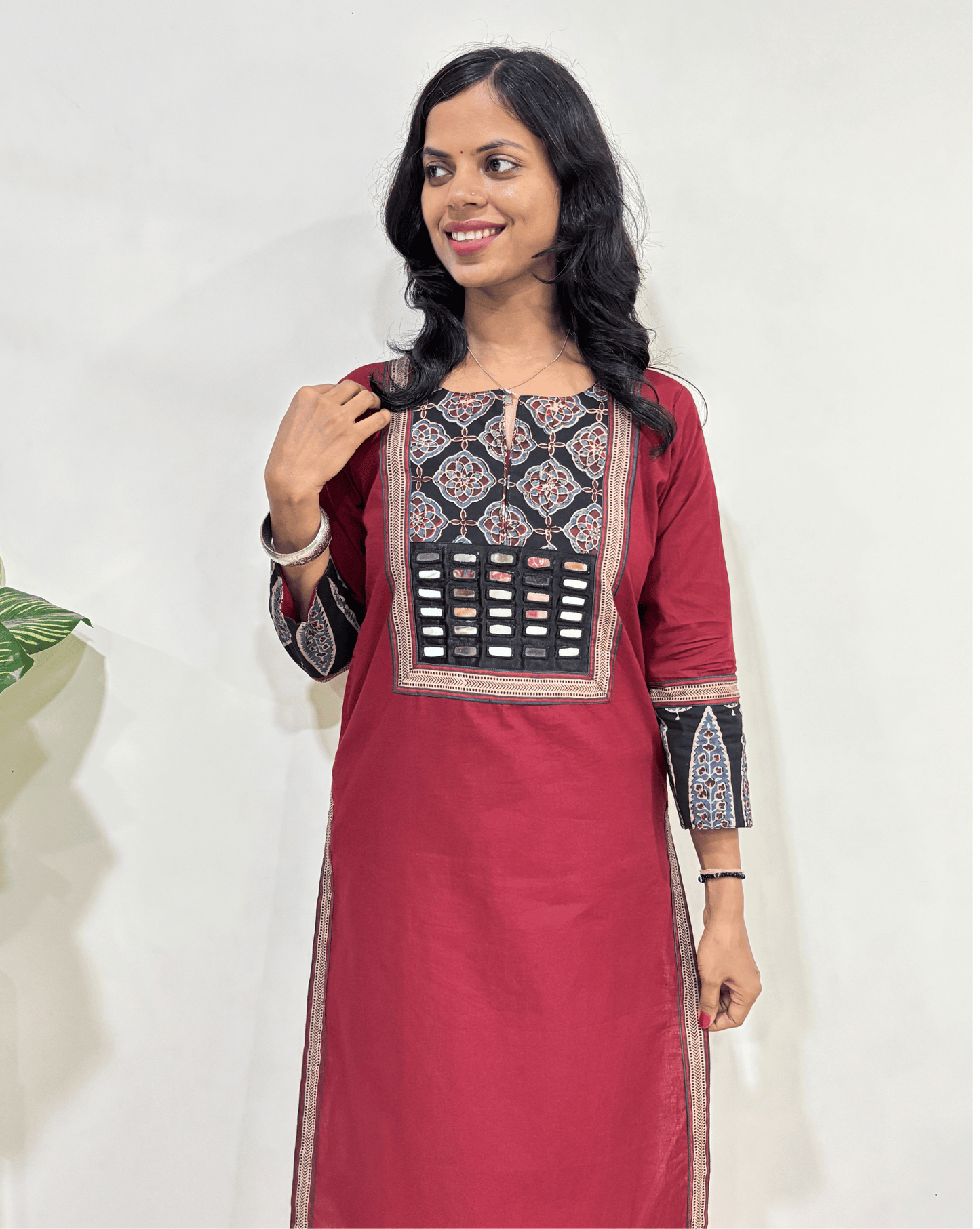 Vidhi Ajrakh Long Kurti