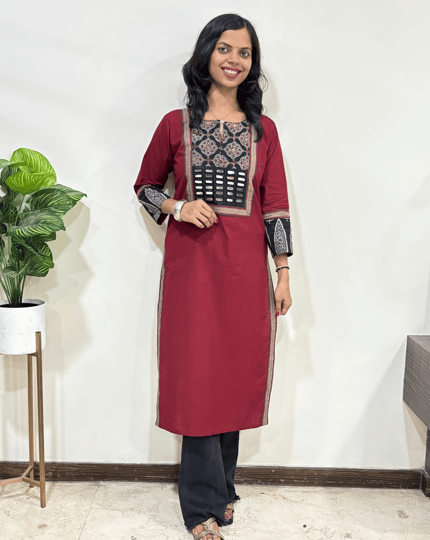 Vidhi Ajrakh Long Kurti