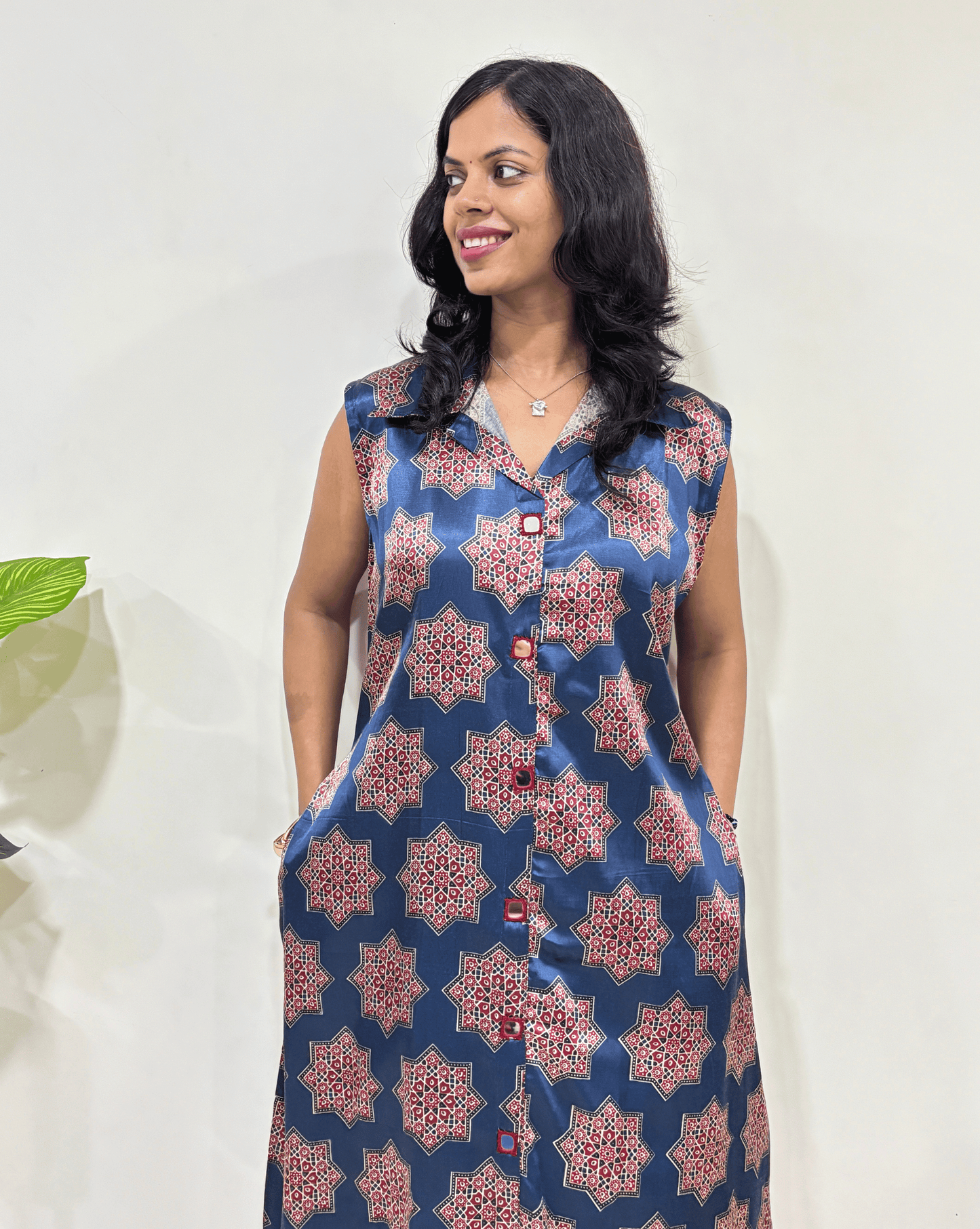 Kriti Ajrakh Mashru Silk One Piece