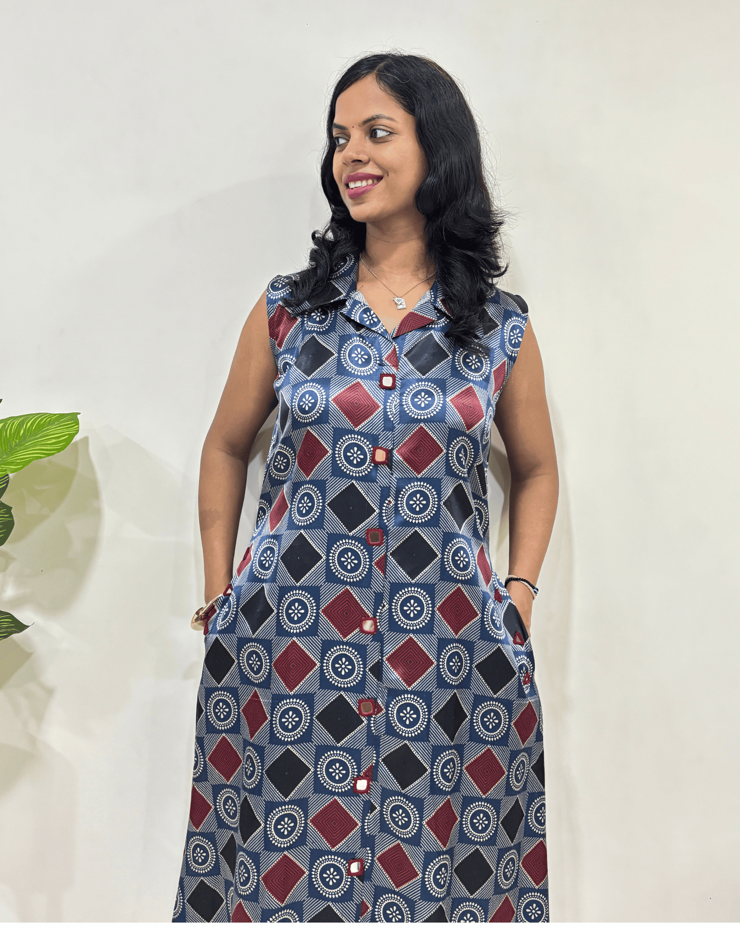 Kriti Ajrakh Mashru Silk One Piece
