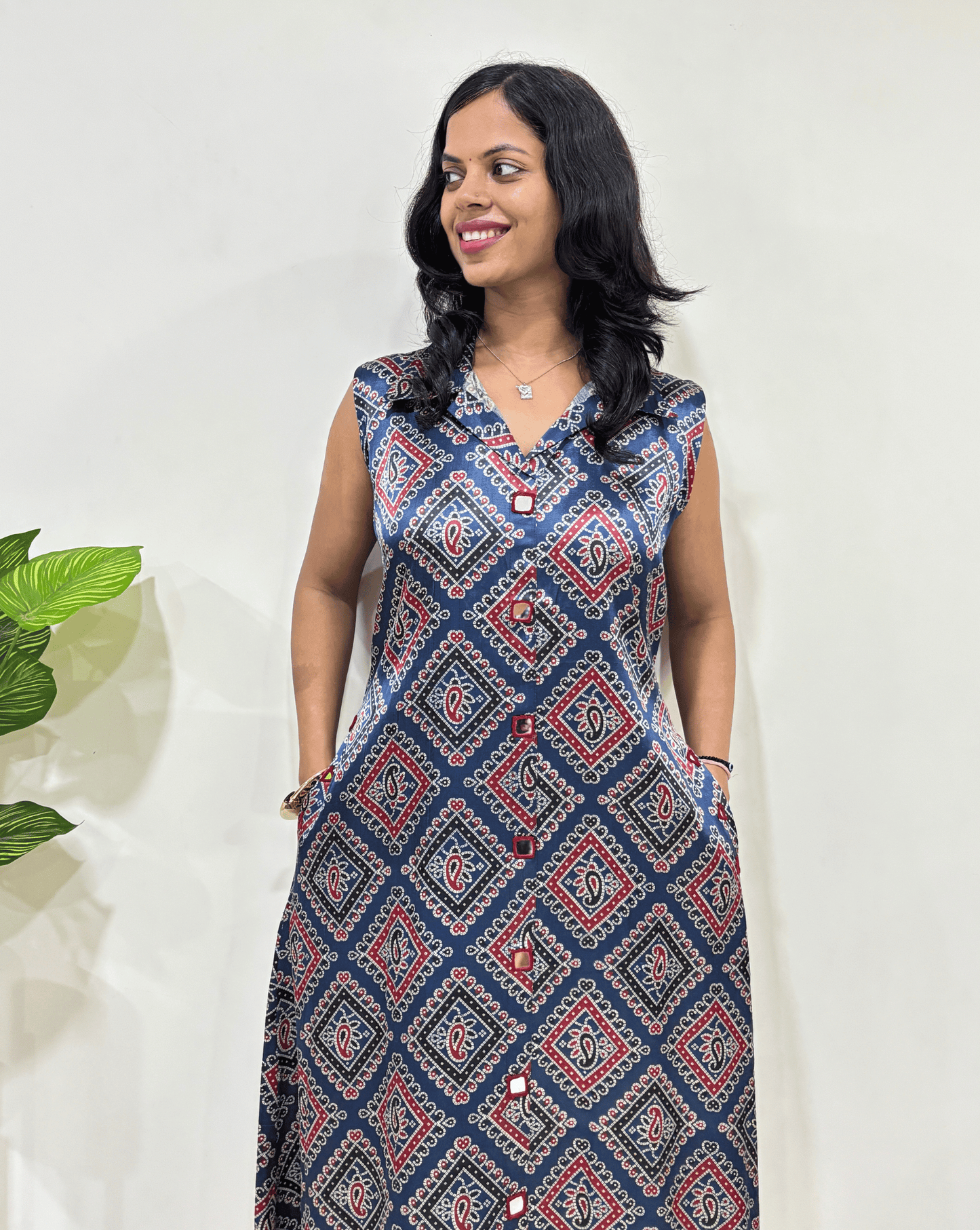 Kriti Bandhani Mashru Silk A-line Kurti