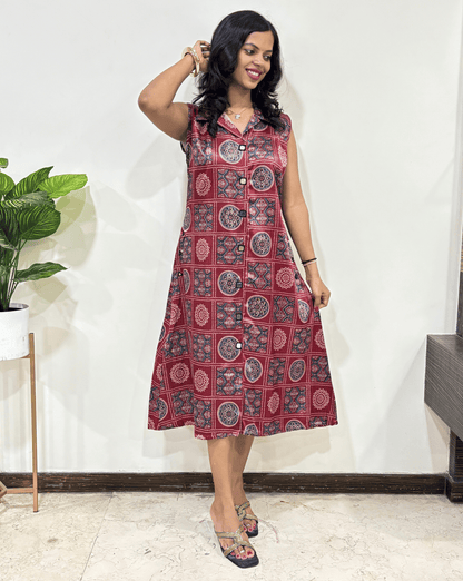 Kriti Bandhani Mashru Silk A-line Kurti