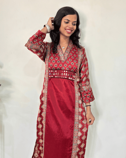 Preet Mashru Silk A-line Long Kurti