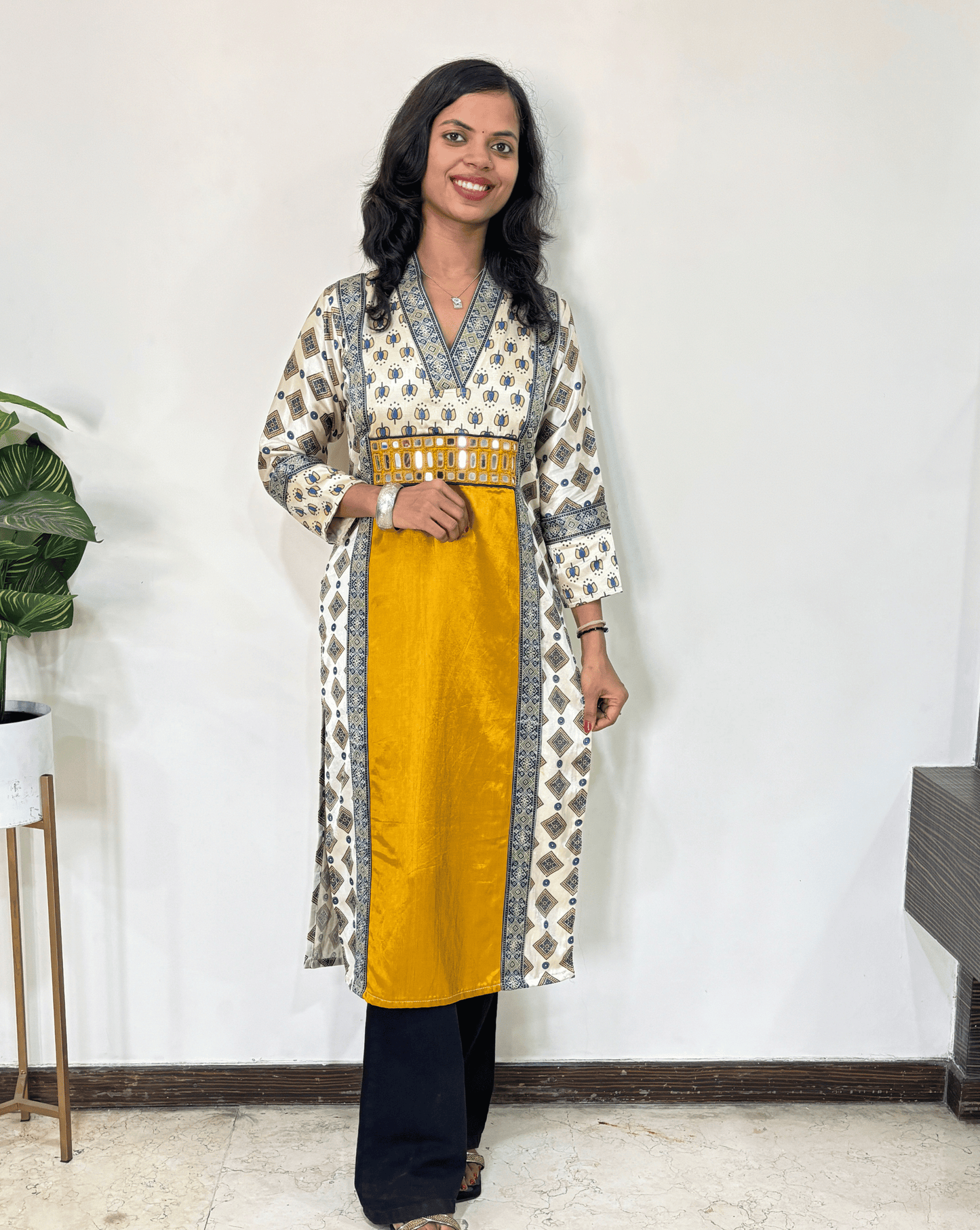 Preet Mashru Silk A-line Long Kurti