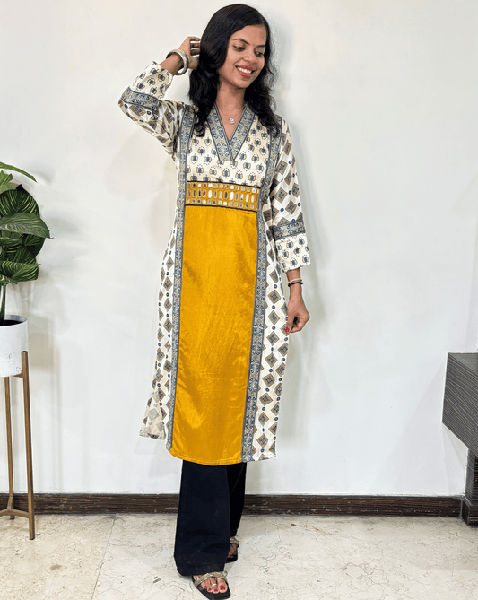 Preet Mashru Silk A-line Long Kurti