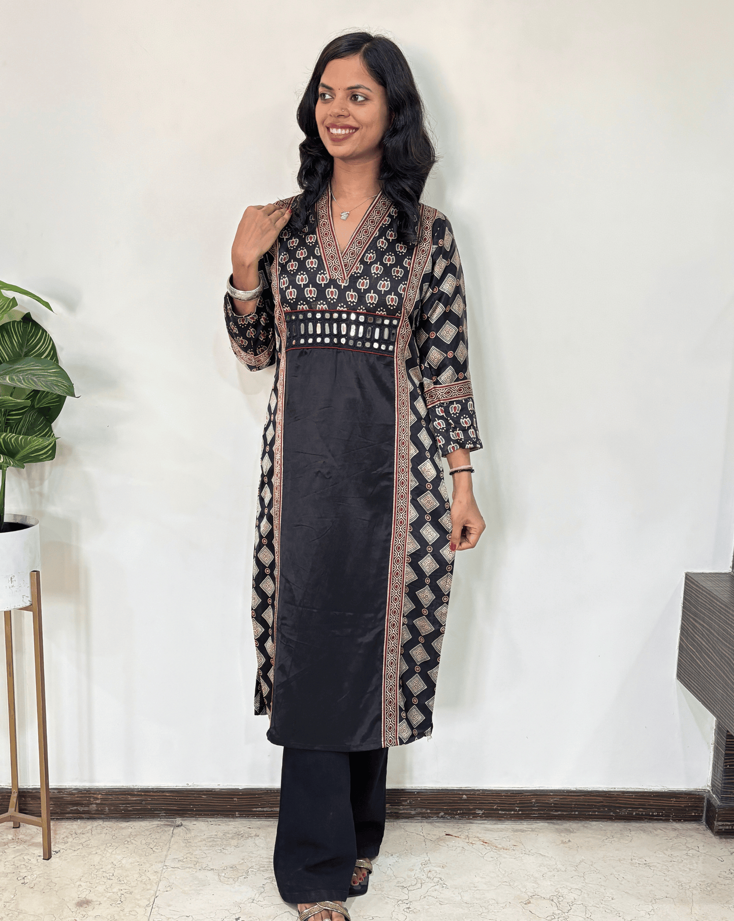 Preet Mashru Silk A-line Long Kurti