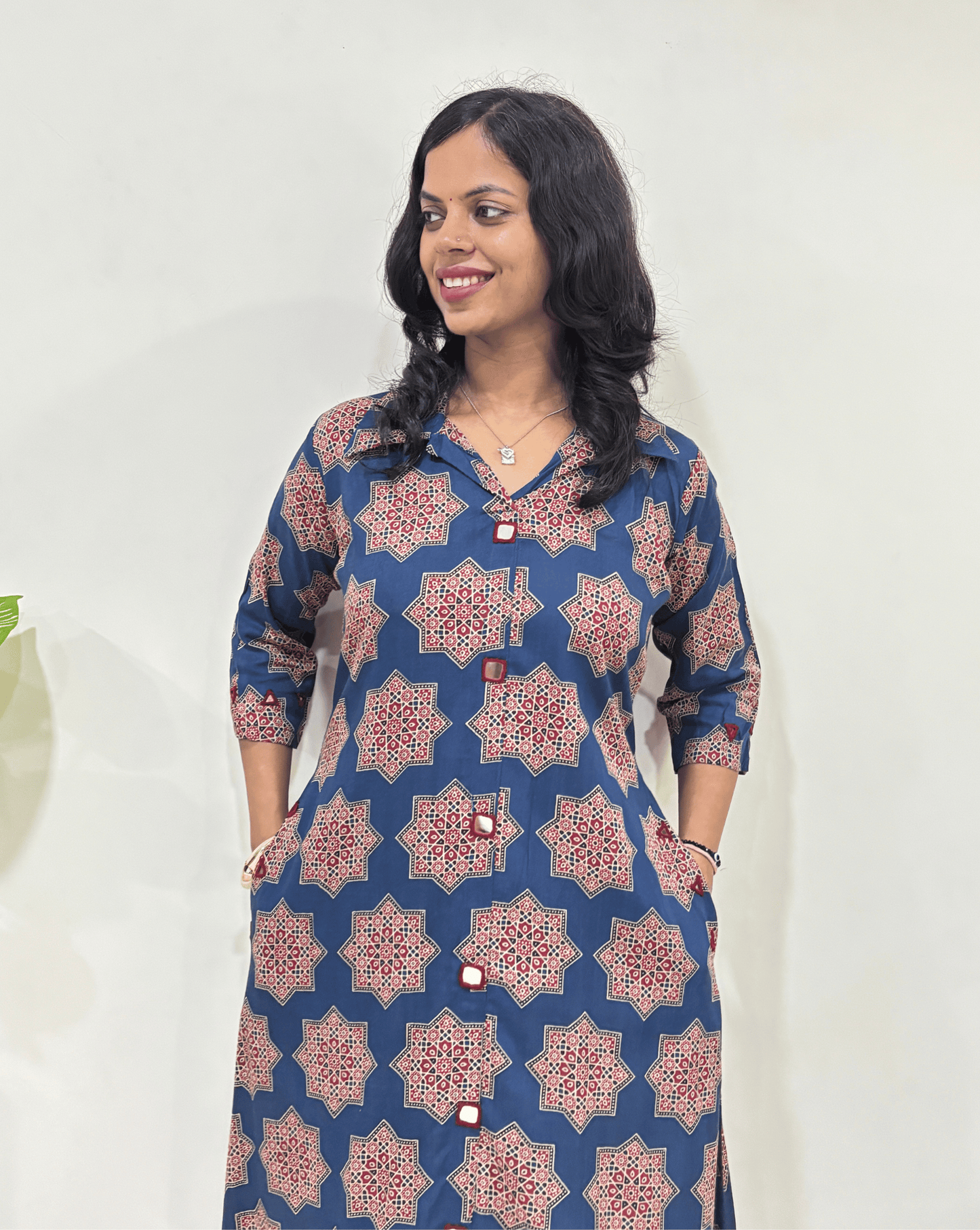 Shriya Star ajrakh A-line Long Kurti