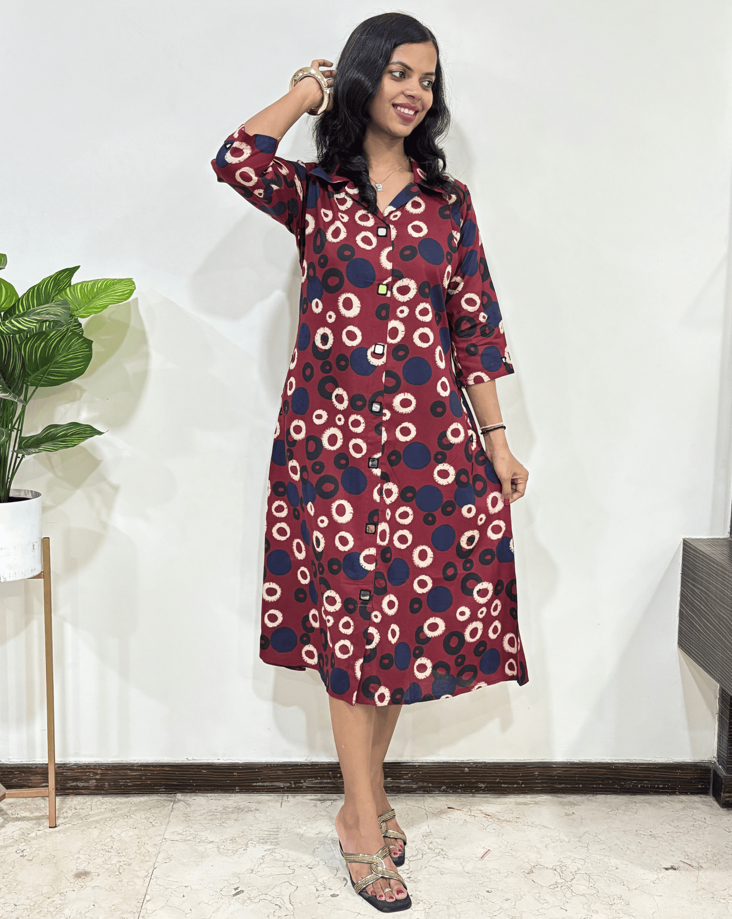 Shriya Geometric Ajrakh Cotton One-Piece