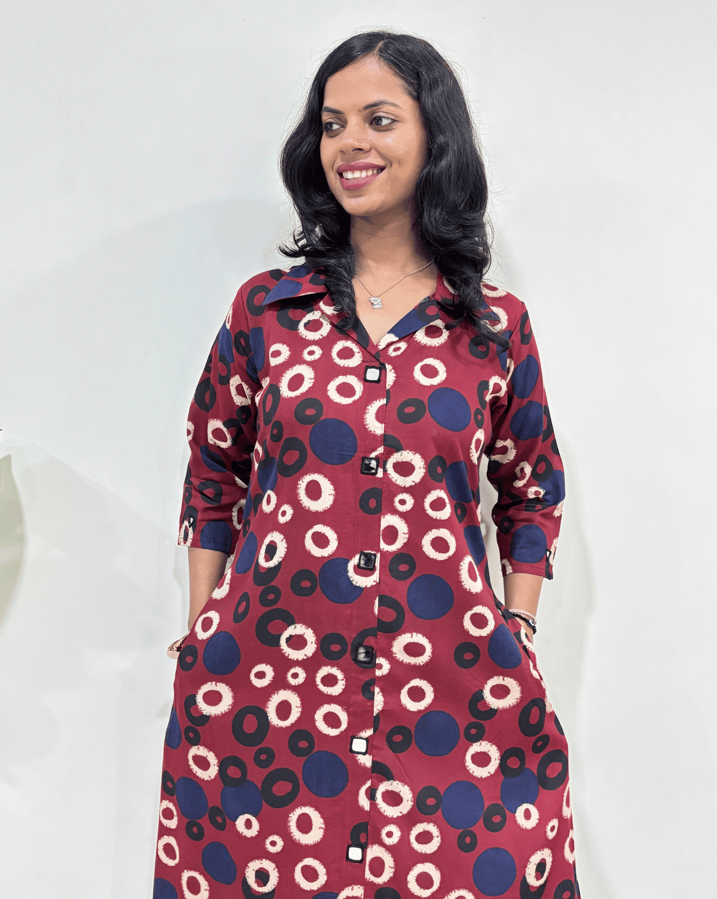 Shriya Geometric Ajrakh Cotton One-Piece