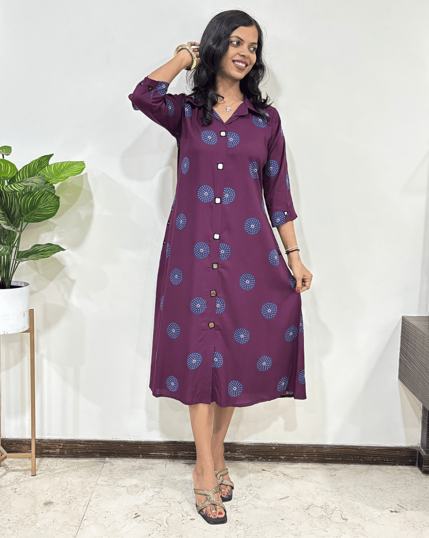 Shriya Geometric Ajrakh Cotton One-Piece