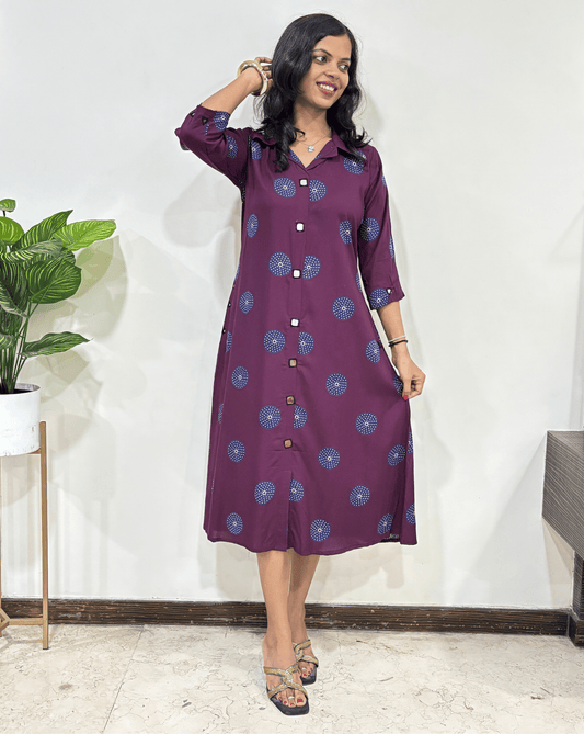 Shriya Geometric Ajrakh Cotton One-Piece