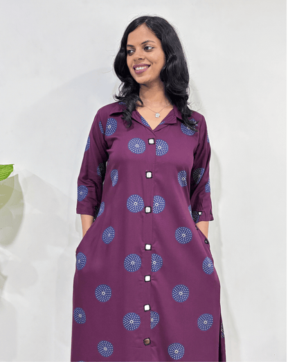 Shriya Geometric Ajrakh Cotton One-Piece