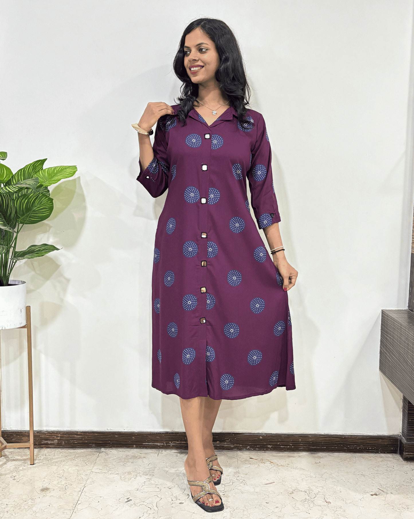 Shriya Geometric Ajrakh Cotton One-Piece