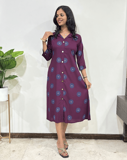 Shriya Geometric Ajrakh Cotton One-Piece