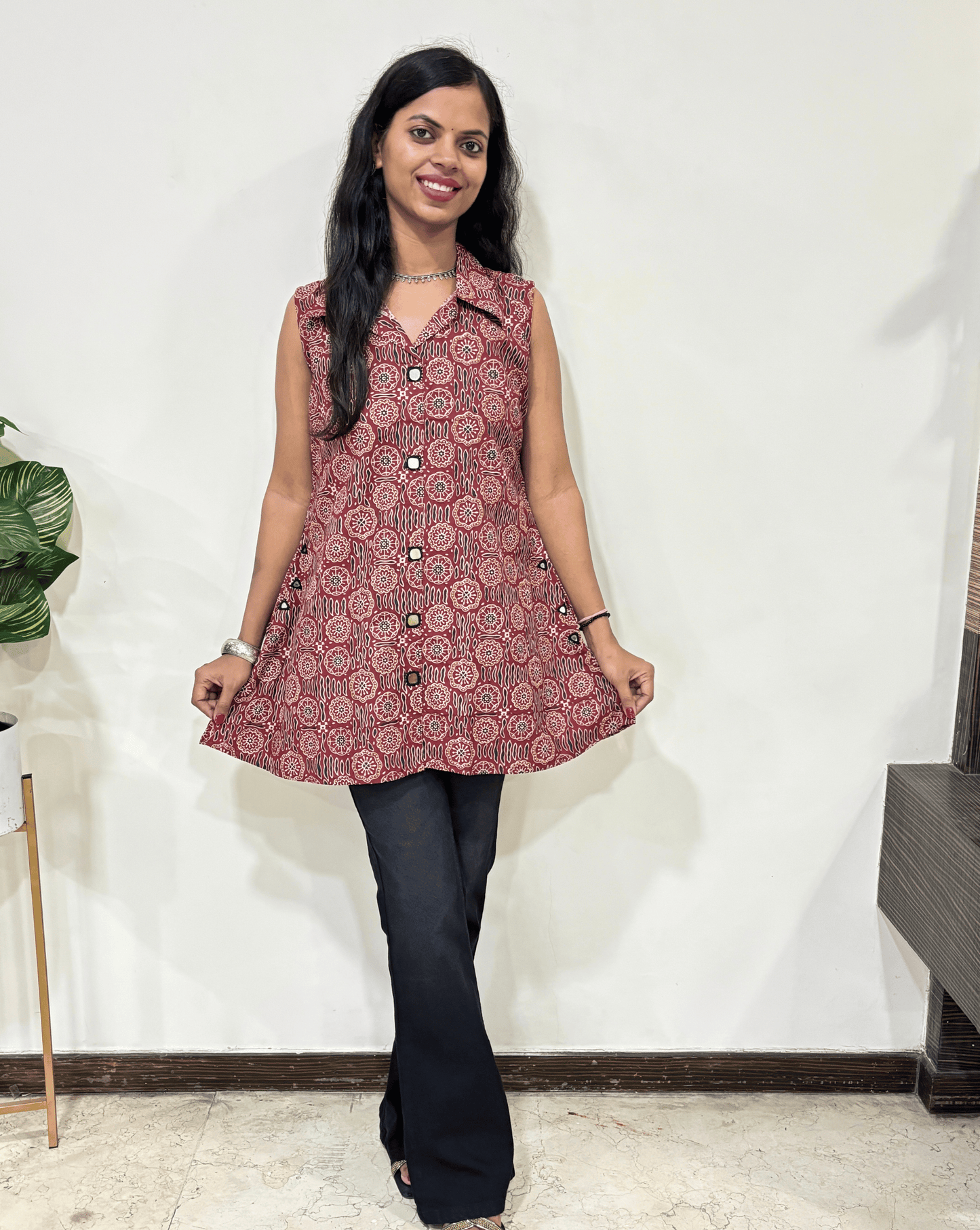 Kiara Ajrakh Short Kurti